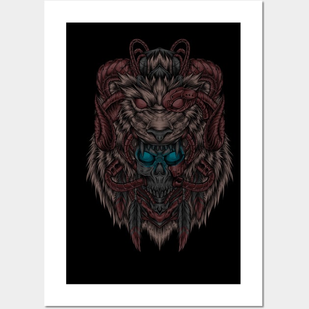 Mystical lion hat Wall Art by vhiente